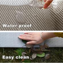 1pc Large Outdoor Rug[Free Tote Bag + 4 Ground Stakes], Outdoor Patio Rug, Washable, Plastic Straw PP Material, Suitable For Yard, Patio, Deck, Picnic, Porch, Balcony, Home Decor - Earth-tone Square Frame - View 6