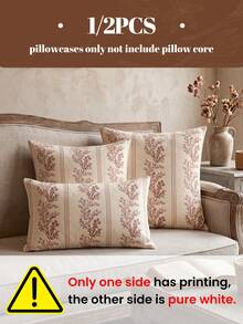 1pc/2pcs Printed Pillowcase (Pillow Insert Not Included), Single-Sided Print, Soft & Breathable, Skin-Friendly & Durable, Suitable For Home Decor, All Seasons, Machine Washable, OEKO-TEX Certified - Multicolor - View 3