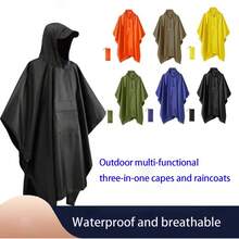 Multifunctional 3-In-1 Poncho Raincoat, Suitable For Outdoor Cycling, Hiking, Mountaineering, Off-Road, Portable One-Piece Raincoat - Multicolor - View 4
