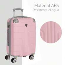 Maleta de Viaje 20 Pulgadas Ultraligera 2.7kg con 4 Ruedas Giratorias Desmontables, Candado, Asa Telescópica 3 Niveles, Esquineros Antigolpes, Maleta de Cabina para Viajes Cortos - Rosa - Ver 7