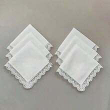 Pure White Lace Handkerchief Happy Wedding Season Party Decoration DIY - Multicolor - View 3
