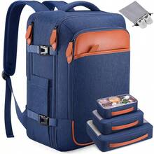 Bruno Cavalli Travel Backpack, 17Inch Laptop Backpack, Carry On Backpack For Men & Women, Personal Item Size Flight Approved Travel Bag, Water Proof Luggage - 藍色 - 查看 1