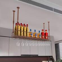 YUNRUX Hanging Wine Rack With Glass Holders For Ceiling Mount - Multicolor - View 10