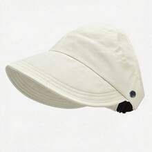 1 pieza Sombrero de ala ancha para mujer, protección UV, protección facial, adecuado para ciclismo al aire libre, diseño antivuelco, estilo plegable, estructura de malla superior, conveniente para la transpirabilidad de la coleta - multicolor - Ver 7