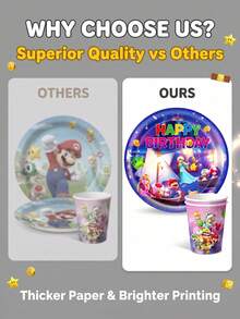 91pcs Anime Style Theme Party Set, Back To School Season Decorations, Disposable Birthday Party Tableware Including Plates, Cups And Napkins. Holiday Decoration Supplies Suitable For Camping, Picnic, Backyard BBQ, Indoor Decoration And Party Setup, Also Ideal Decoration For Halloween, Christmas And Various Gatherings, And A Great Surprise Gift For Fans. - Multicolor - View 4