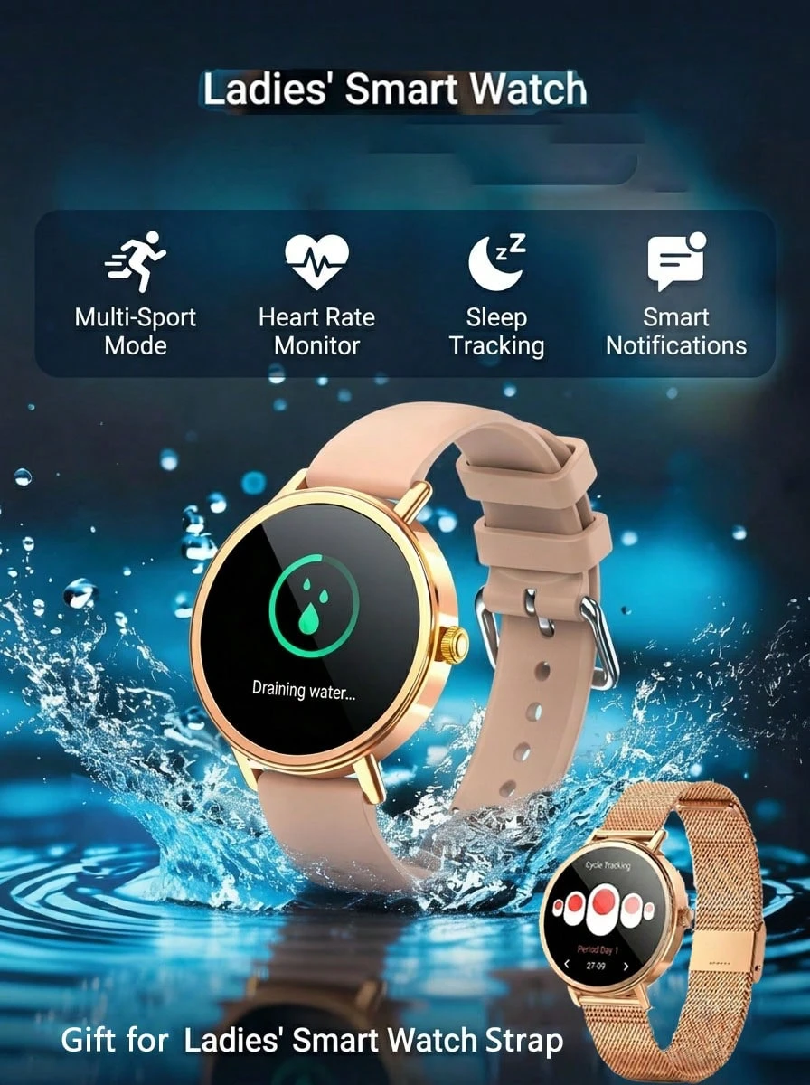 Blackview 女款智慧手錶,1.43 吋圓形健身追蹤器,含心率、睡眠、SpO2 監測,IP68 防水運動智慧手錶,附計步器與活動追蹤,適用 Android 與 iOS 手機,適合運動、工作、日常生活,送禮佳品 - 查看 1