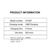 Hatteker 1pc Men's Oil Hair Clipper LCD Digital Display USB Rechargeable High Power Electric Hair Trimmer Barber Shop Hair Clipper Razor - View 6