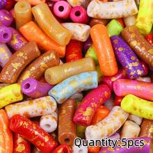5/10/20pcs Mixed Color 11*35mm Gold-Plated Large Curved Acrylic Beads DIY Jewelry Making Handmade Beaded Accessories Materials - Large Curved Tube Beads - View 9