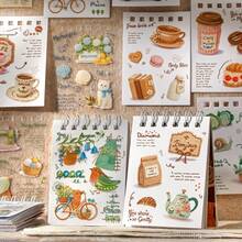 20 Sheets/Bag Stickers, Town Slow Travel Series, Vintage Life Small Objects Stickers, Two Different Materials, Scrapbook Supplies, Notebook Accessories, Used For Decorating Cards, Photo Frames, Computers, Phone Cases, Water Cups, Magazines, Stationery Boxes, Suitcases, Desktop Decoration Stickers - Sticker - View 10