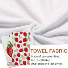 2/4/48 piezas Toallas de cocina con estampado de fresa - Paños de cocina y toallas de mano de poliéster ultra suaves y altamente absorbentes, perfectas para decoración de vacaciones, decoración de cocina, decoración de fiestas. - Multicolor - Ver 4