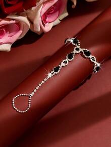Women's Vintage Luxury Toe Chain, Beach Vacation Versatile Sexy Foot Jewelry Accessory - 1301 Black Anklet-hB - View 2