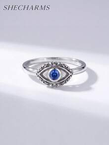 1 buah Cincin Mata Jahat Perak Sterling 925, Cincin Abadi, Hadiah Perhiasan Halus, Aksesori Harian, Hadiah Pertunangan/Pernikahan - Gaya 4 - View 2