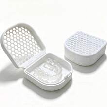 Retainer Storage Case (3D Printed Design) | Easy-Clean Inner Tray + Breathable Hollow Design | Slim & Portable | Travel Storage Case For Teens/Adults Orthodontic Retainers - View 1