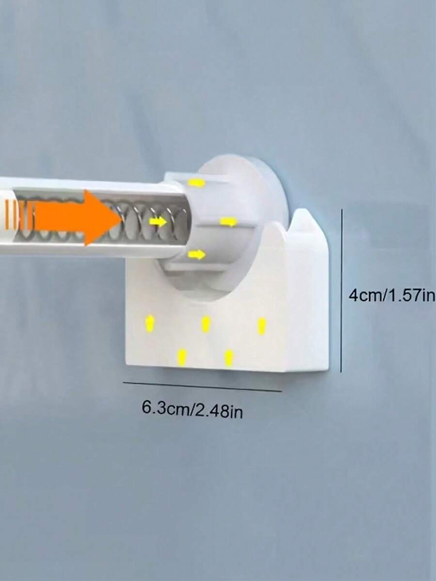 4pcs Multi-Functional Upgraded Adhesive Hooks, No Drilling Installation, Reinforced Anti-Drop & Heavy-Duty Support, Non-Slip, Suitable For Clothing Rod, Extendable Shower Curtain Rod And Curtain Rod - Multicolor - View 1