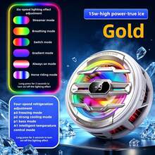 2026 New 15W Semiconductor Phone Cooler, Strong Magnetic Heatsink With 4 Cooling Modes And 6 RGB Lighting, Cooling Fan For Gaming Phones - Multicolor - View 2