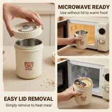Microwaveable For Hot Food, 304 Stainless Steel Food With Handle, Leakproof Insulated Food Storage Containers, Double Wall Detachable Thermal Lunch Box, Stackable Warm Food Container For School Student, Insulated Bowl With Scale - Multicolor - View 4