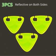 3pcs Bicycle Double-Sided High-Visibility Reflective Accessories, Night Riding Reflective Stickers, Warning Pendant, Emergency Triangle Reflective Decoration, Random Color, Suitable For Mountain Bike And Road Bike Cycling Accessories - A - View 7