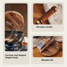 Large Capacity Uncoated Iron Pot With Lid, Non-Stick Chinese Style Iron Wok Multi-Function Frying Pan, Suitable For Boiling Soup And Stir-Frying, Even Heat Distribution, Compatible With Any Stove, Ideal For Hotels, Restaurants, Outdoor Camping, Picnics, Gifts - Multicolor - View 9
