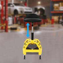 YUNRUX Taburete con ruedas ajustable Silla de taller ajustable para taller mecánico - A - Ver 10