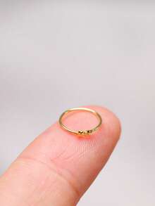 1 buah Anting Hidung Perak Sterling 925 Bentuk Bintang Kecil Tipis Perhiasan Tindik Hidung Elegan Minimalis - Emas - View 8