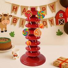 1pc Multi-Layer Lollipop Holder Centerpiece, Red Plastic Adjustable Multi-Layer Candy Lollipop Display Stand Desktop Decoration, Multi-Layer Insertable Lollipop Holder, Suitable For Christmas, Birthday And Wedding Party Decoration - View 7