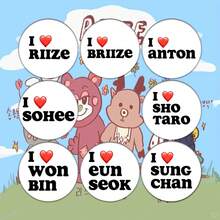 RIIZ//E Name Badge Pin, Celebrity Merchandise Badge, Fan Support Gift, Exquisite Bag Decoration, 58mm - Multicolor - View 1
