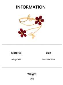1pc/3pcs Gentle Fresh Hollow Butterfly Handmade Drip Oil 3D Five-Petal Flower Open Cuff Bracelet For Women, Summer Outings And Daily Wear - Multicolor - View 8