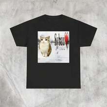 Meowl + SYBAU Meme Tee, Cat-Owl Hybrid Ai meme x Sybau meme Tee, Rolig katt-uggla tee, Sybau Tee, Brain Rot Meme Tee, Ai meme tee - Svart - Visa 7