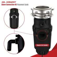 Mr. Scrappy Garbage Disposal Drain Elbow Replacement Kit - Includes 1.5" Elbow, Flange, Gasket, And Two Screws - As Pic - View 4
