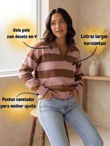 Women Sweaters - Yellow/Brown - View 4