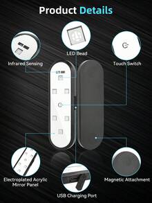 KELEEL 2/4 Piezas Luces LED para Puertas de Coche, Luces de Apertura Automática de Puerta con Carga USB, Luz de Bienvenida de Cortesía con Proyección de Ambiente Interior, Luz Anti-Colisión Trasera, Mejora la Visibilidad Nocturna y la , Regalo para Conductores, Instalación para Remolques, Barcos, RVs, SUV - RGB - Ver 11