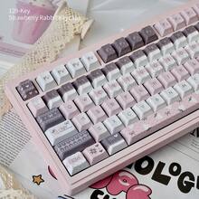 草莓兔子主題鍵帽 原高 PBT 五面昇華印花 機械鍵盤適用 - 查看 8