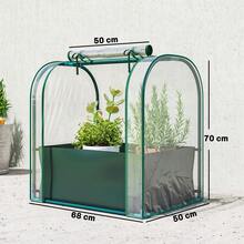 Outsunny Mini Garden Greenhouse With Planting Bag, Mini Portable Greenhouse 68 X 50 X 70 Cm, Roll-Up Door, For Garden, Balcony, Patio, Terrace, Dark Green - Green - View 3