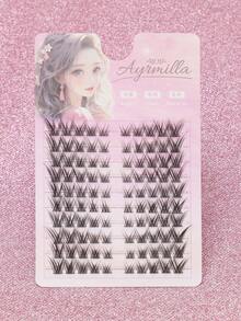 Ayrmilla 100 Clusters Of Fluffy Fox Eye Eyelashes 8-16 Mm Mixed Length, Personal Eyelash,Beautiful False Eyelashes, Exquisite False Eyelashes,DIY Eyelash Extension Eyelash Bundle Natural Eyelash Extension D Curl Cat Eye Eyelash Bundle. - C - View 2