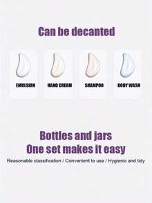 Travel Refillable Bottle Set With Toiletry Bag, Leak-Proof Liquid Dispenser Bottles, Portable Toiletries Container Set For Lotion, Shampoo, Cream, Soap, Travel Essentials, Back To School - Multicolor - View 8