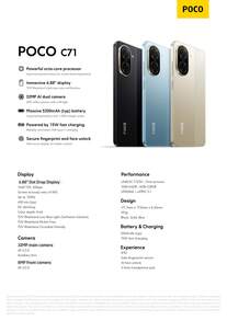 Xiaomi POCO C71 4GB + 64GB 智慧型手機 全球版 UNISOC T7250 處理器 6.88 吋水滴螢幕 最高 120Hz 更新率 32MP 主相機 5200mAh (Typ) 電池 15W 快充 指紋與臉部解鎖，100% 正品 - 藍色 - 查看 7