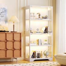 Devoko Glass-Fronted Display Cabinet, Display Case For Collectibles And Decorative Items, Glass Display Case With RGB Lighting Via App & Remote Control, 4-Tier Storage Shelf For Living Room And Study With Push-To-Open Mechanism And Anti-Tip Protection - 查看 5