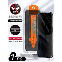 1pc Anti-Spy Tempered Glass Screen Protector, Compatible With IPhone 17/16/15/14 Plus/13/12/11 Pro Max (6.1/6.7 Inches), XR/XS Max, Full Coverage Privacy Protection, Dust-Proof Box Assisted Installation, Clear View, Side Privacy, Anti-Fingerprint, Waterproof And Scratch-Resistant, Compatible With X-16 Series - Black - View 10
