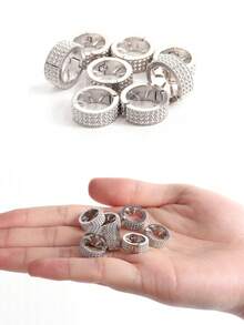 Round Metal Hair Clip For Bangs, Women's Forehead Side Clip, Hair Ornament, Rhinestone Hair Clip - Silver - View 7