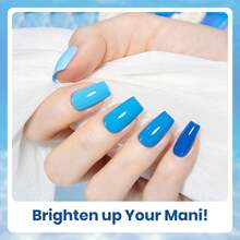 Beetles 6 Colors Ocean Range Blue Gel Nail Polish Set, Light Blue Dark Blue Navy Baby Blue Gel Polish Kit, Soak Off UV LED Nail Art Manicure - 6 Colors Ocean Range Blue - 查看 3
