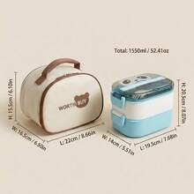 Plastic Bento Box Adult, Microwavable Lunch Containers, Meal Prep Containers With Dividers, Travel Food Containers, Snack Containers With Lids, Leakproof Stackable Lunch Box, With Handle Cutlery Sauce Box, For Student School Office - Multicolor - View 14