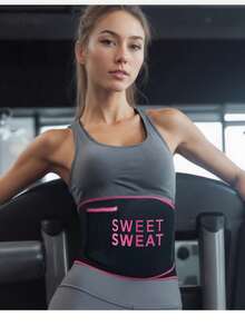 Sweat Ab Trainer For Women & Men - Waist Trainer Belt For High Intensity Training & Gym Workouts, 5 Adjustable Sizes, Black/Pink - Pink - View 8