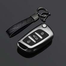 Car Key Cover Keychain Suitable For Dongfeng Peugeot Dongfeng Folding Style C2 C3 C4 C5 C6 C8 DS4 107 207 306 307 407 308 607 Series Accessories - Type a - View 8