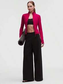 Lululemon Define Cropped Jacket Nulu Black-For Yoga Gym Running-Sweat-Wicking-Yoga-All Seasons Sport-Spring/Summer-Autumn/Winter-Back To School - Mulberry Spark - 查看 2