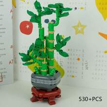 360+PCS Building Blocks Flower Potted Plant, Chinese Style Elegant Vintage Model, Multiple Colors Plant Bouquet Decor, Peony Chrysanthemum Plum Blossom Orchid And Bamboo ABS Material Building Blocks Assembly, Home Indoor Decoration Display, Christmas Gift Collection - Four Types Of Potted Flowers - View 16