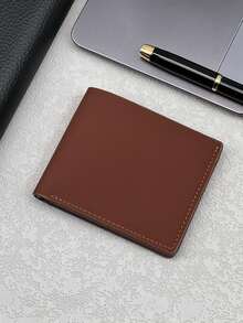 HOVI'S Men's Slim Bifold Wallet - Navy Blue Compact Front Pocket Wallet With Quick Access ID Window, Multiple Card Slots, SIM Card Slot And Cash Compartment - Brown - View 4