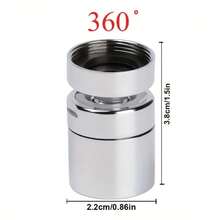 1個 360度旋轉水龍頭起泡器，通用外螺紋接頭附細網，可增強水壓並節水，適用於浴室洗手盆、廚房與洗屁屁盆的多功能水龍頭配件 - 銀色 - 查看 13