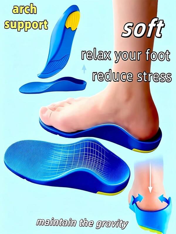 Sol Sepatu Olahraga untuk Dukungan Lengkungan Kaki, Fungsi Pijat dan Peredam Guncangan, Bantalan Bernapas, Sol Sepatu Lari untuk Pria dan Wanita, Sol Sepatu Ultra Lembut, Perlengkapan Berkemah, Gym, Peralatan Berkemah, Mendaki, Lari, Perjalanan, Perlengkapan Olahraga, Aksesoris Olahraga