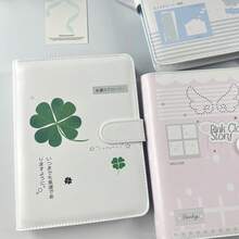 A5 Minimalist Four-Leaf Clover Loose-Leaf Notebook, Made Of PU Leather, Can Be Used As A Sticker Organizer, Folder, Sticker Book, Photo Organizer, Photo Album, Savings Planner, Journal, Notepad Or Office Stationery. - A5 Four-leaf Clover Binder - View 6