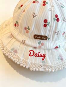 Personalized Custom 1pc Bow Style Soft Hat - Multi-Color Options, Customizable Embroidered Name/Letter Sun Hat, Sweet, Fashionable, Cute, Lightweight Bucket Hat, Practical Birthday/Holiday Gift. Perfect For Spring/Summer Outdoor, School, Play - Multicolor - View 3
